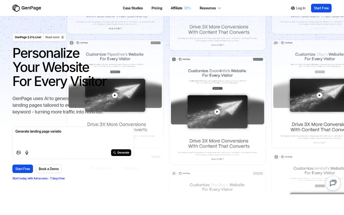 GenPage homepage